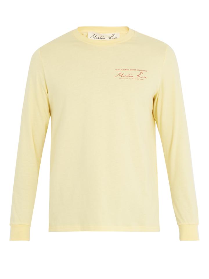 Martine Rose Logo-print Long-sleeved Cotton T-shirt