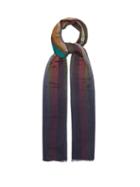 Mens Accessories Paul Smith - Gradient Artist-stripe Wool-herringbone Scarf - Mens - Black Multi
