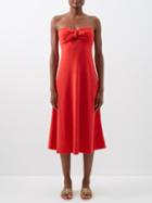 Zimmermann - Lyre Tied Empire-waist Cotton-blend Jersey Dress - Womens - Red