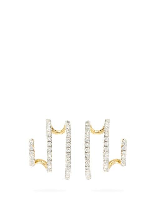 Matchesfashion.com Ana Khouri - Penelope Diamond & 18kt Gold Earrings - Womens - Diamond
