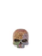 Matchesfashion.com Lynn Ban - Sapphire & Rhodium Plated Skull Ring - Womens - Multi