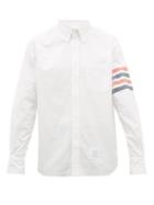 Matchesfashion.com Thom Browne - 4 Bar Brushed Cotton Twill Shirt - Mens - White