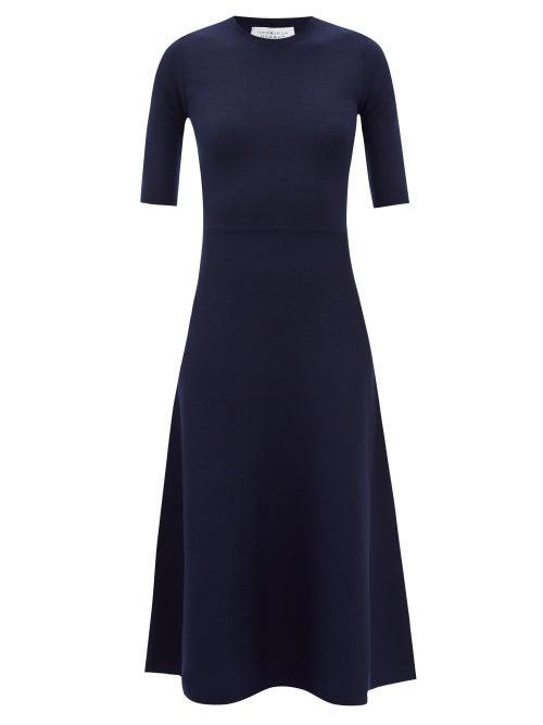 Gabriela Hearst - Seymore Wool-blend Midi Dress - Womens - Dark Navy