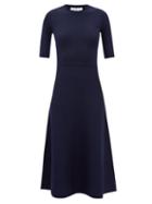 Gabriela Hearst - Seymore Wool-blend Midi Dress - Womens - Dark Navy