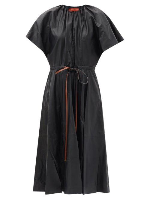 Matchesfashion.com Altuzarra - Romy Belted Leather Dress - Womens - Black