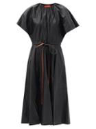 Matchesfashion.com Altuzarra - Romy Belted Leather Dress - Womens - Black