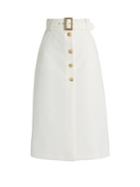 Bella Freud Fonda Button-through Cotton-blend Cady Midi Skirt