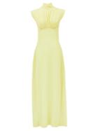 Matchesfashion.com Emilia Wickstead - Everly Gathered Seersucker Dress - Womens - Light Yellow