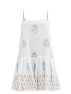 Ladies Beachwear Juliet Dunn - Floral-print Cotton-voile Mini Dress - Womens - Blue White