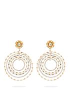 Matchesfashion.com Rosantica By Michela Panero - Vinile Crystal Embellished Clip On Hoop Earrings - Womens - Crystal
