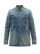 Givenchy - 4g-plaque Denim Shirt - Mens - Blue