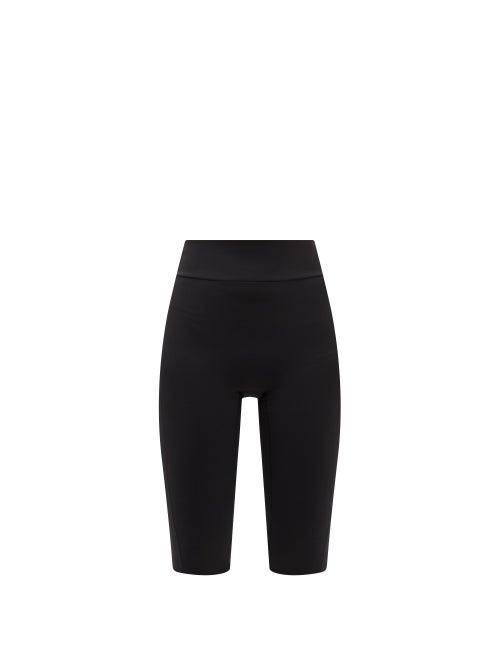 Reebok X Victoria Beckham - High-rise Logo-print Shorts - Womens - Black