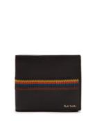 Matchesfashion.com Paul Smith - Embroidered Stripe Bi Fold Leather Wallet - Mens - Black