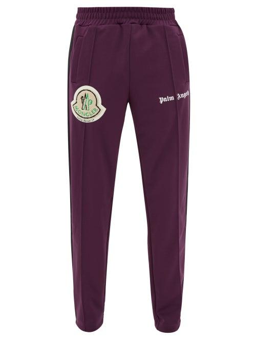 Matchesfashion.com 8 Moncler Palm Angels - Logo Appliqu Jersey Track Pants - Mens - Purple