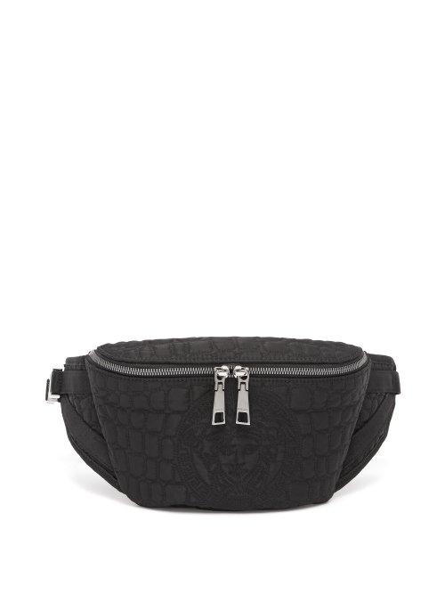 Matchesfashion.com Versace - Crocodile Texture Logo Belt Bag - Mens - Black