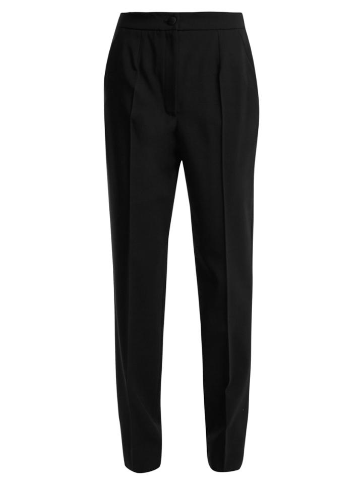 Dolce & Gabbana High-waist Straight-leg Wool-blend Trousers