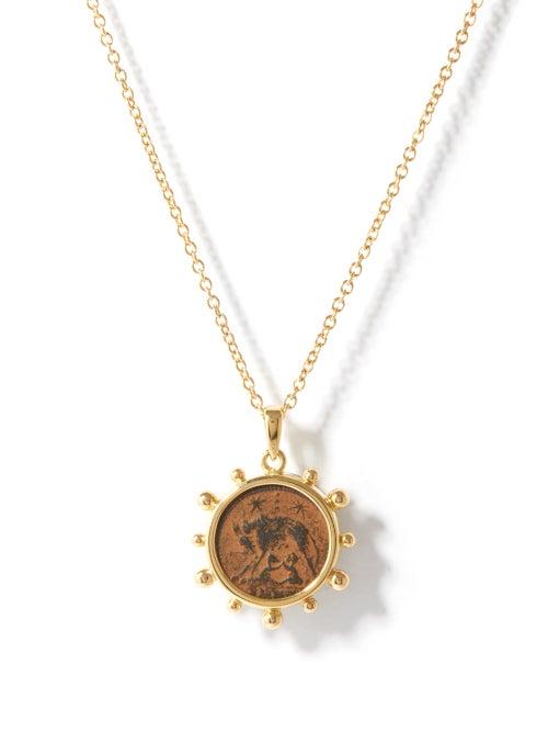 Dubini - Capitoline Wolf Bronze-coin & 18kt Gold Necklace - Womens - Gold Multi