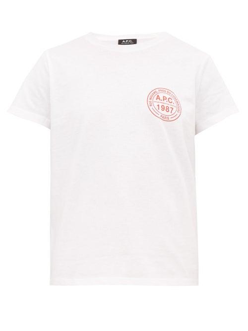Matchesfashion.com A.p.c. - Logo Print Cotton T Shirt - Womens - White
