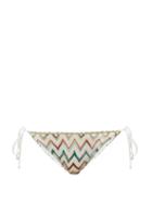 Matchesfashion.com Missoni Mare - Metallic Zigzag-jacquard Triangle Bikini Briefs - Womens - White Multi