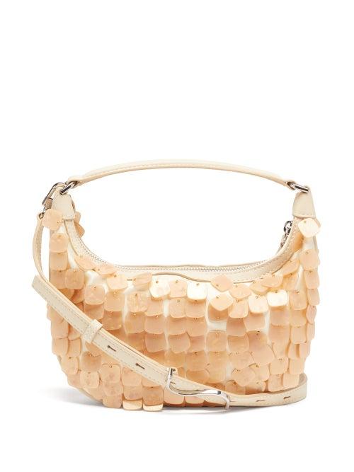 Matchesfashion.com Staud - Sasha Mini Mother-of-pearl And Leather Bag - Womens - White