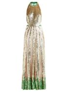 Matchesfashion.com Temperley London - Sycamore Sequinned Maxi Dress - Womens - Green Multi
