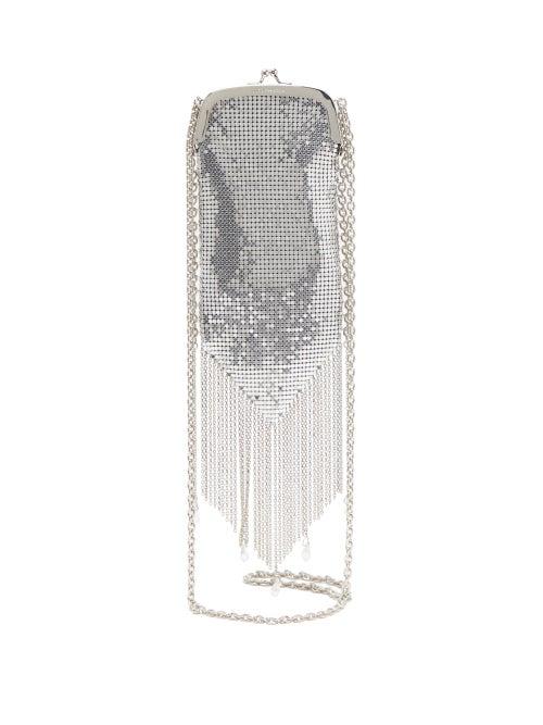 Matchesfashion.com Paco Rabanne - Fringed Chainmail Mesh Cross Body Bag - Womens - Silver