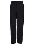 Matchesfashion.com Prada - Logo Embellished Relaxed Fit Cotton Trousers - Mens - Navy