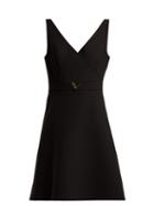 Matchesfashion.com Valentino - V Belt Wool Blend Mini Dress - Womens - Black