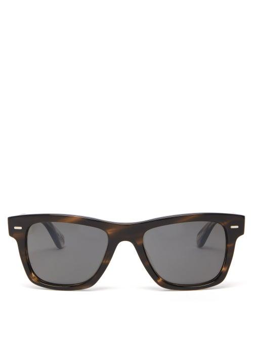 Matchesfashion.com Oliver Peoples - Oliver Square Acetate Sunglasses - Mens - Tortoiseshell