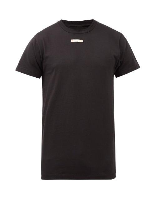 Maison Margiela - Four Stitches Hanging-loop Cotton-jersey T-shirt - Mens - Black