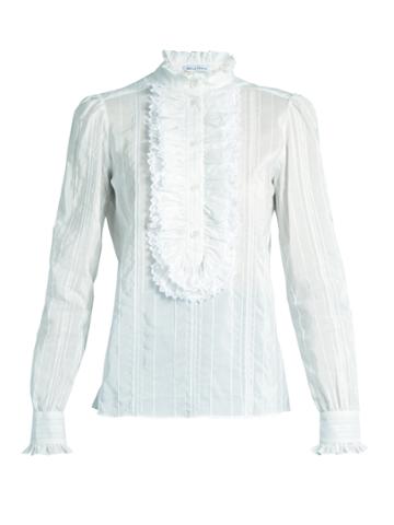 Bella Freud Brian Jones Cotton And Silk-blend Blouse