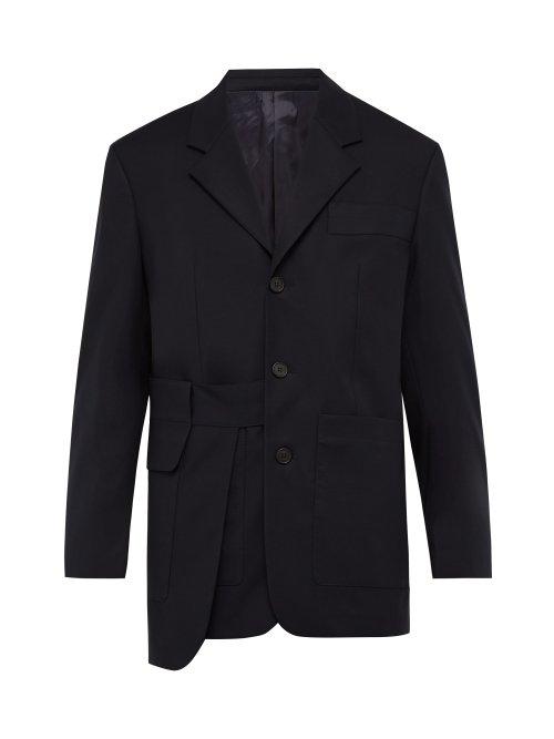 Matchesfashion.com Wooyoungmi - Overlay Panelled Cotton Blazer - Mens - Black