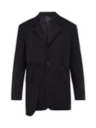 Matchesfashion.com Wooyoungmi - Overlay Panelled Cotton Blazer - Mens - Black
