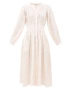 Matchesfashion.com Three Graces London - Valeraine Striped Linen Shirt Dress - Womens - Cream Stripe