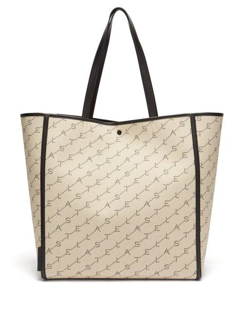 Matchesfashion.com Stella Mccartney - Monogram Logo Jacquard Canvas Tote - Womens - Cream Multi