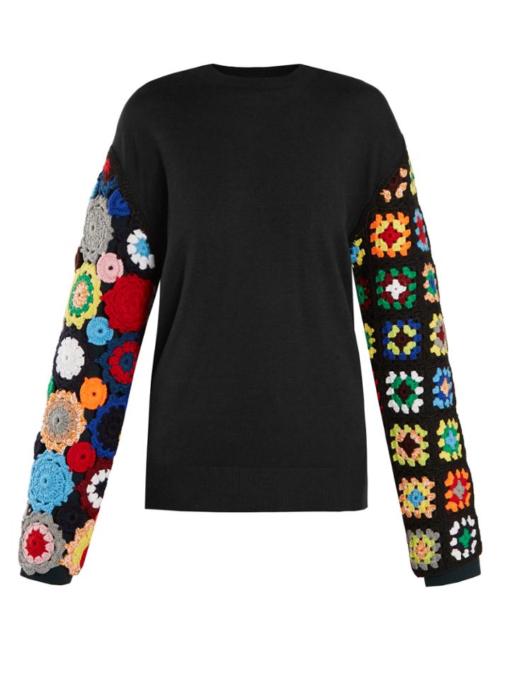 J.w.anderson Crochet-sleeve Wool Sweater