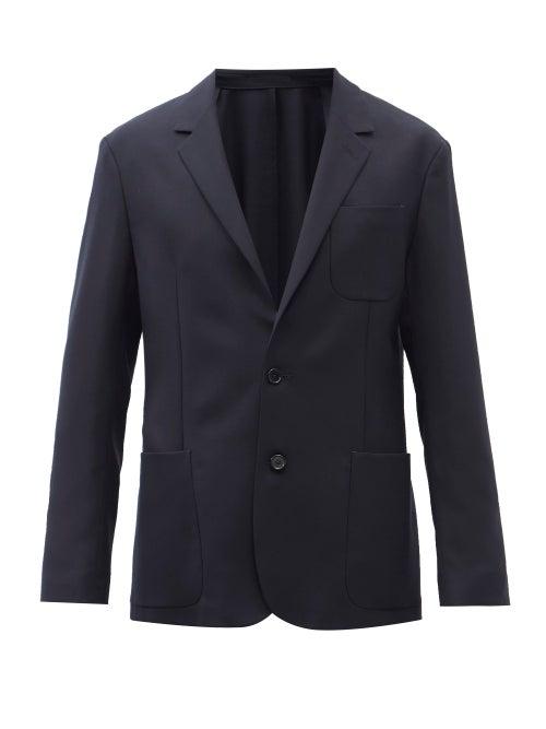 Mens Rtw Paul Smith - Wool Grain De Poudre Single-breasted Suit Jacket - Mens - Dark Navy