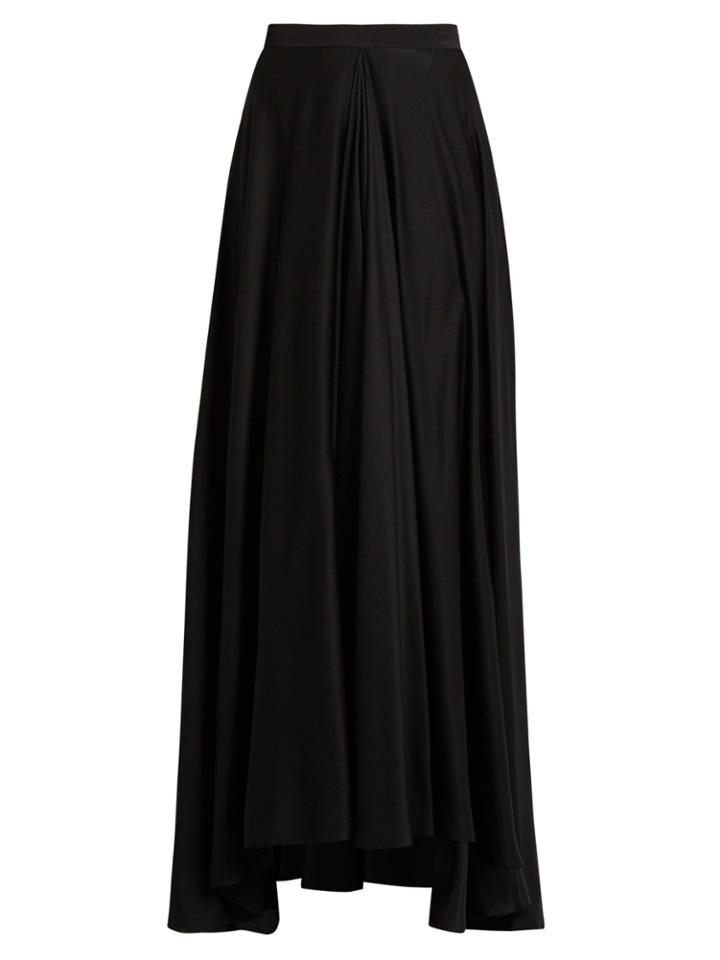 Lanvin Fluted-front Silk Crepe De Chine Skirt