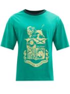 Matchesfashion.com Wales Bonner - Johnson Crest-print Organic Cotton-jersey T-shirt - Mens - Green