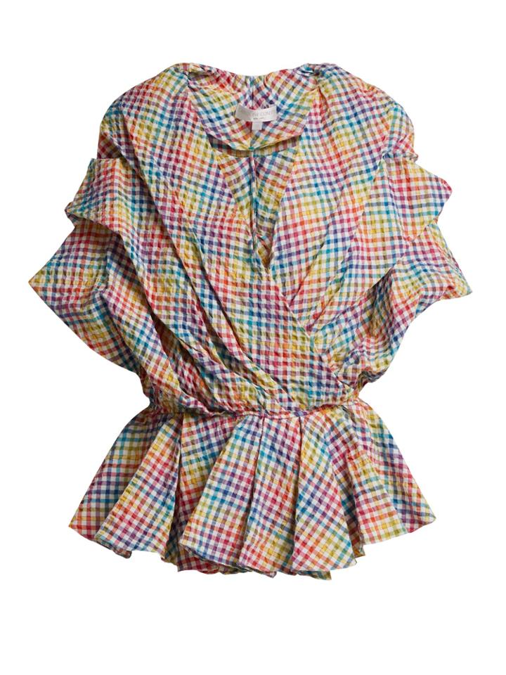 Caroline Constas Marcella Pleated Peplum Top