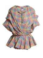 Caroline Constas Marcella Pleated Peplum Top