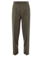Matchesfashion.com Ditions M.r - Nathan Wool Tapered Leg Trousers - Mens - Light Green