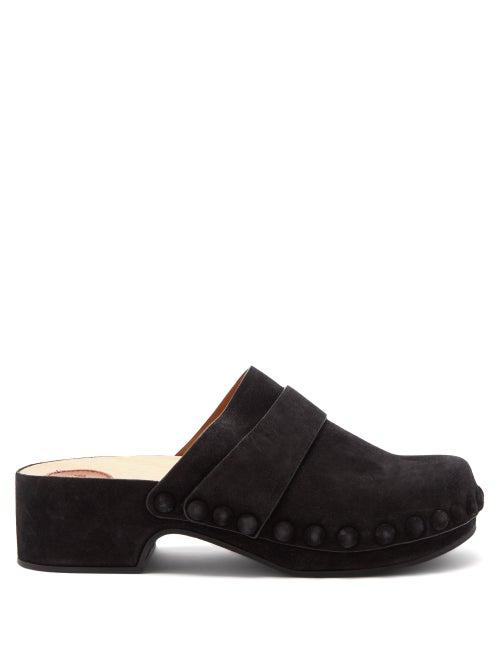 Chlo - Joy Suede Clogs - Womens - Black