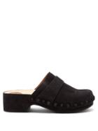 Chlo - Joy Suede Clogs - Womens - Black