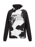 Matchesfashion.com Maison Margiela - Brushstroke Logo Cotton-jersey Hooded Sweatshirt - Mens - Black