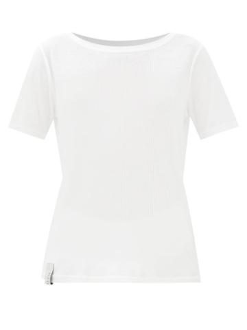 Harris Reed - Logo-tag Ribbed-jersey T-shirt - Womens - White