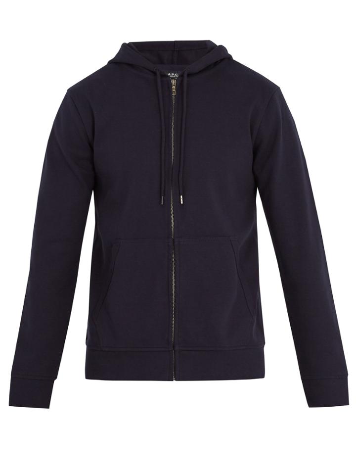 A.p.c. Roadie Zip-up Hooded Cotton Sweatshirt