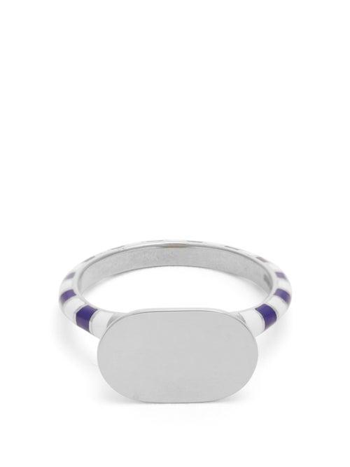 Ladies Fine Jewellery Jessica Biales - Enamel & Sterling-silver Ring - Womens - Blue