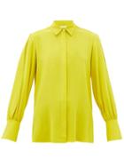 Matchesfashion.com The Row - Oni Silk-crepe Shirt - Womens - Yellow