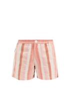 Matchesfashion.com Marrakshi Life - Striped Cotton-blend Shorts - Womens - Pink Stripe